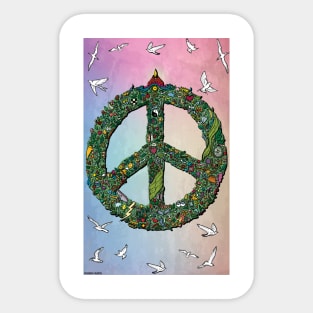 peace and love Sticker